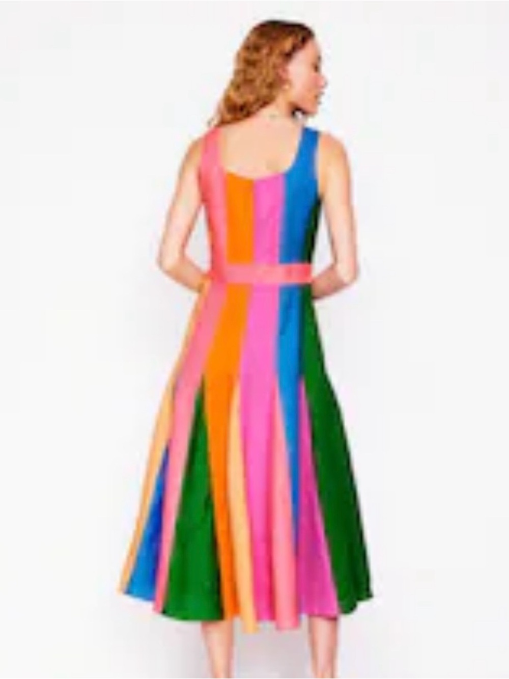 Boden linen paneled midi dress - Picture 3 of 5